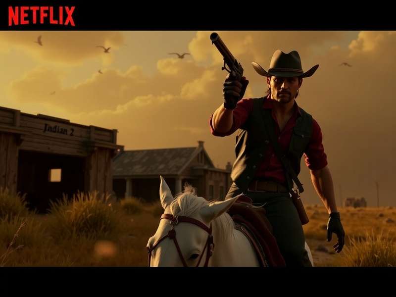 Artistic concept of Red Dead Redemption 2 game icon on a Netflix-style interface
