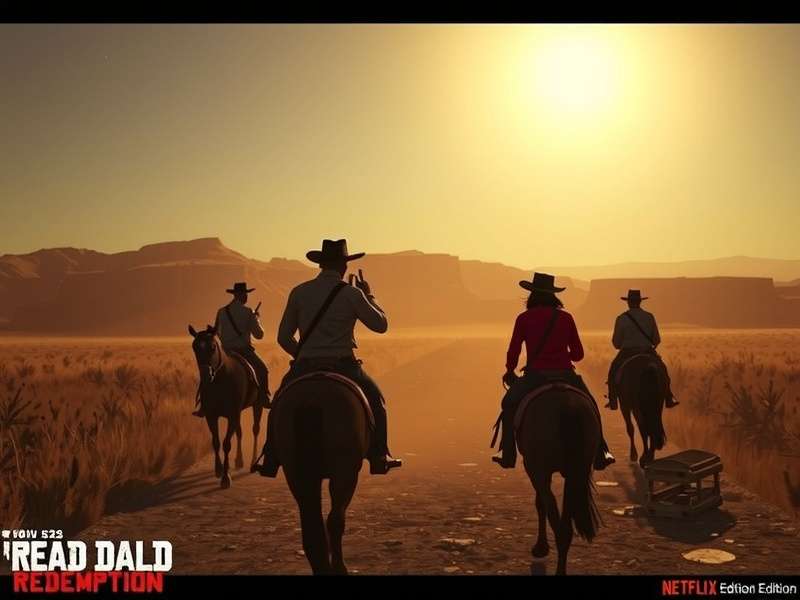 Red Dead Redemption Netflix Edition title screen with cowboy silhouette