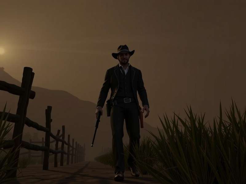 Concept art of a lone rider in a vast landscape, representing Red Dead Redemption 3 rumors