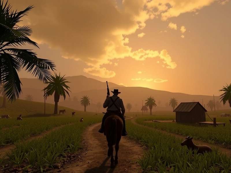 Red Dead Redemption gameplay on Xbox One showing John Marston in the desert