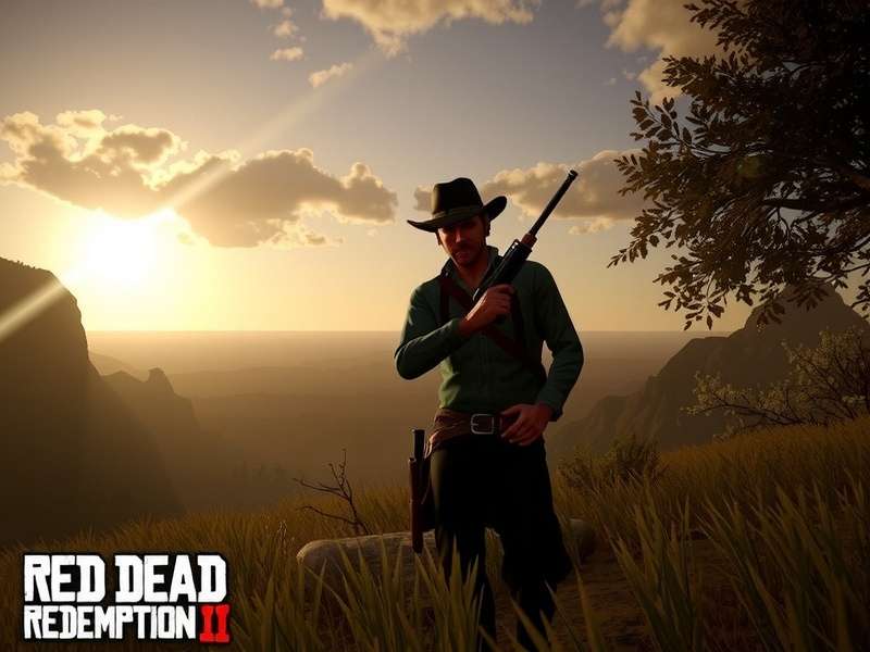 Red Dead Redemption 3 concept art showing a mysterious cowboy in a snowy mountain landscape