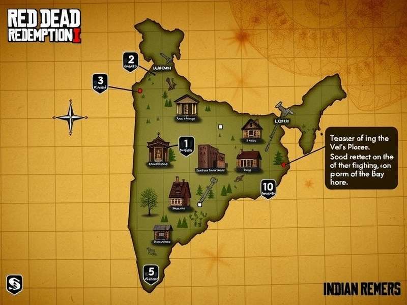 Old weathered treasure map on a wooden table with a compass