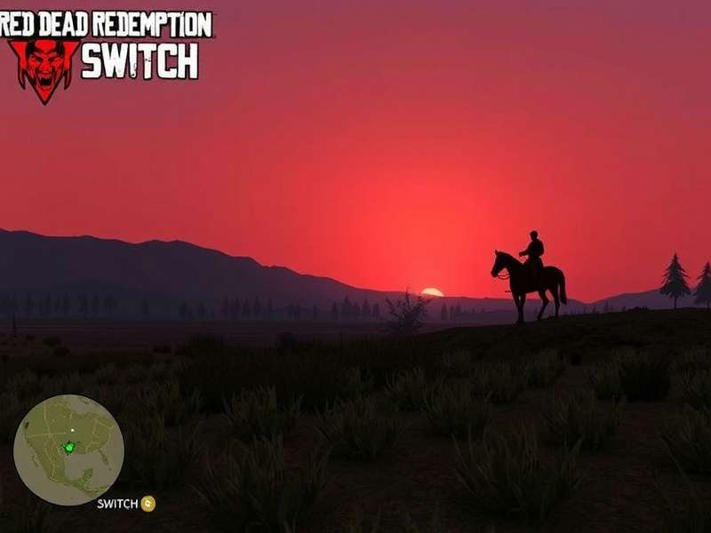 Red Dead Redemption gameplay on Nintendo Switch showing cowboy on horseback