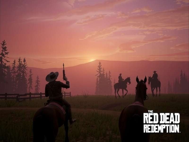 Red Dead Redemption gameplay scene showing a cowboy on horseback in a desert landscape