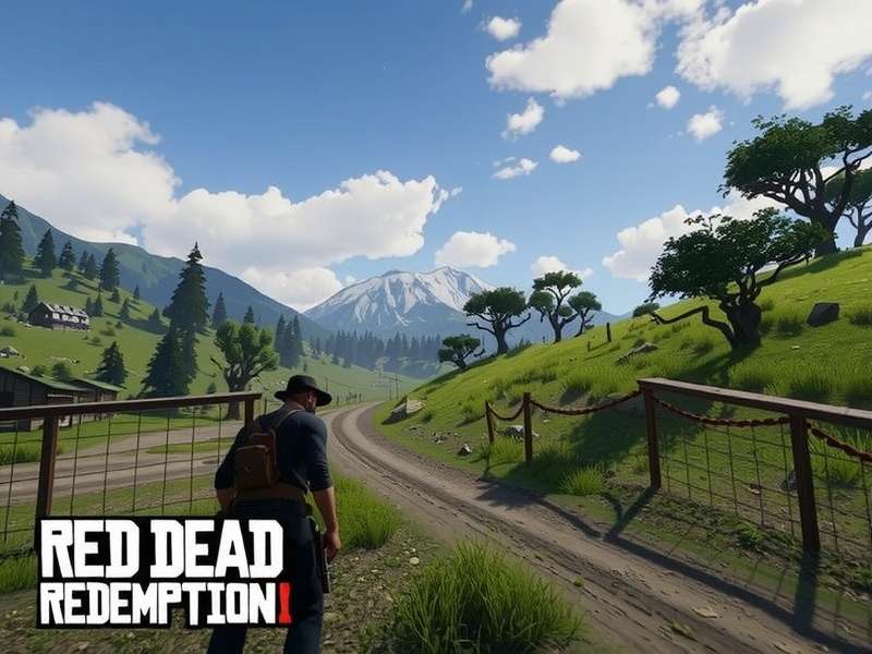 Red Dead Redemption scenic sunset view over western landscape