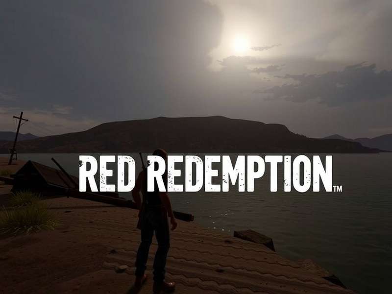 Red Dead Redemption 2 landscape view with a cowboy on horseback