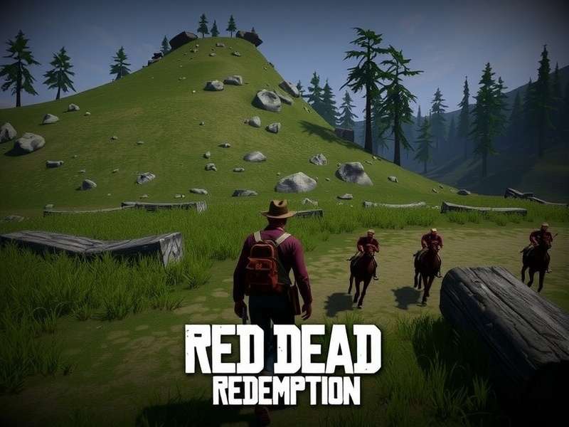 Red Dead Redemption 2 landscape with Arthur Morgan on horseback overlooking a valley