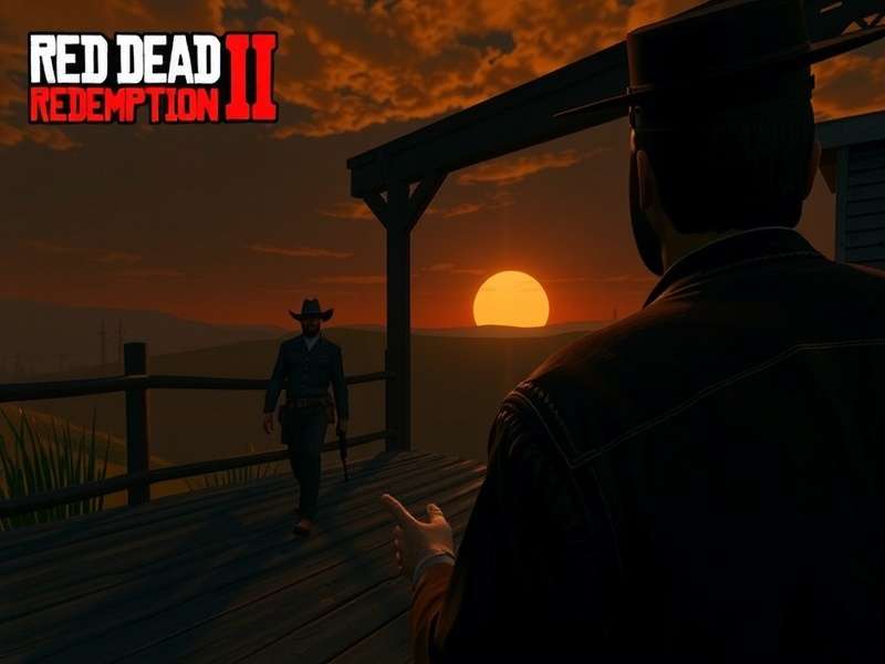 John Marston stepping out of the barn facing the U.S. Army soldiers