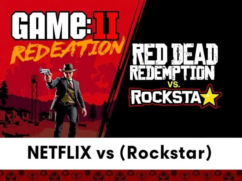 Concept art merging the Red Dead Redemption game logo with the Netflix N logo, symbolizing the potential crossover