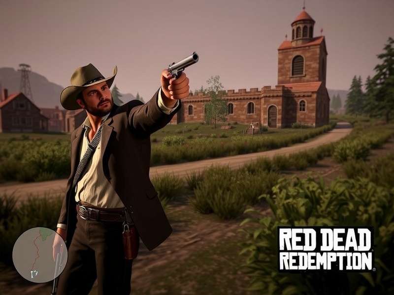 Red Dead Redemption PC game cover art on a monitor