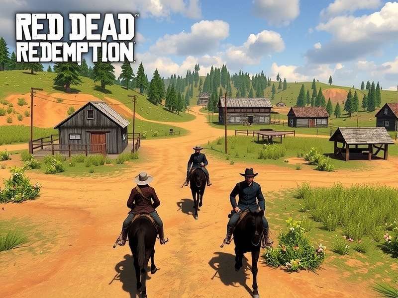 Red Dead Redemption Apk gameplay screenshot showing a cowboy in the wild west