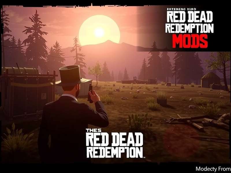 Screenshot comparing original and modded Red Dead Redemption graphics