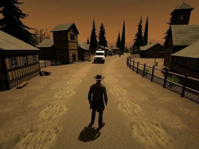 Red Dead Redemption 2 panoramic landscape view with mountains and sunset