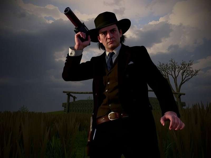 Red Dead Redemption Western Landscape with sunset and mountains