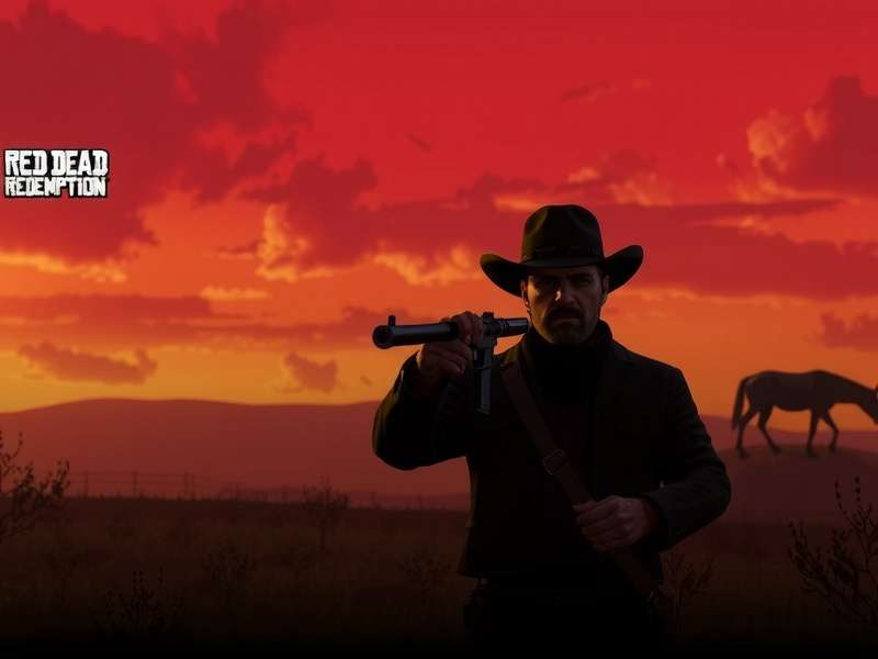 Red Dead Redemption story scene with John Marston and his family