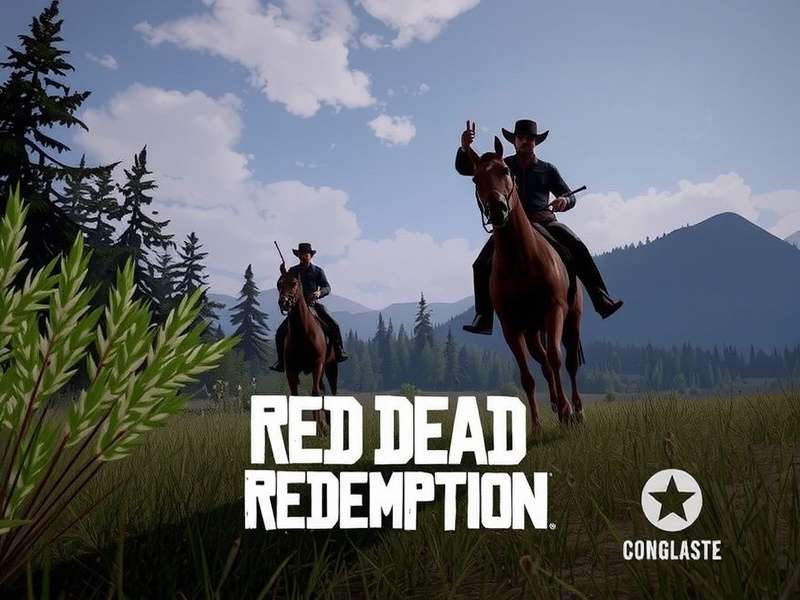 Red Dead Redemption Gratis – Epic Western landscape with cowboy silhouette at sunset