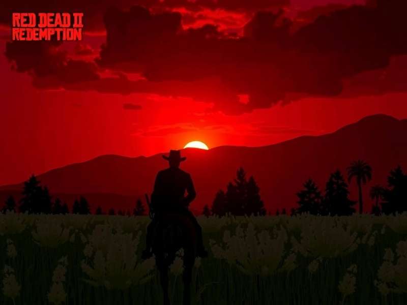 Red Dead Redemption 1 — John Marston riding through the Wild West landscape at sunset