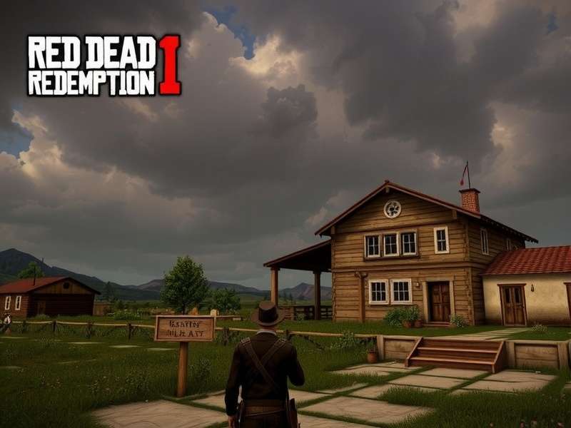 Red Dead Redemption 1 on PS4 — John Marston riding through New Austin at sunset