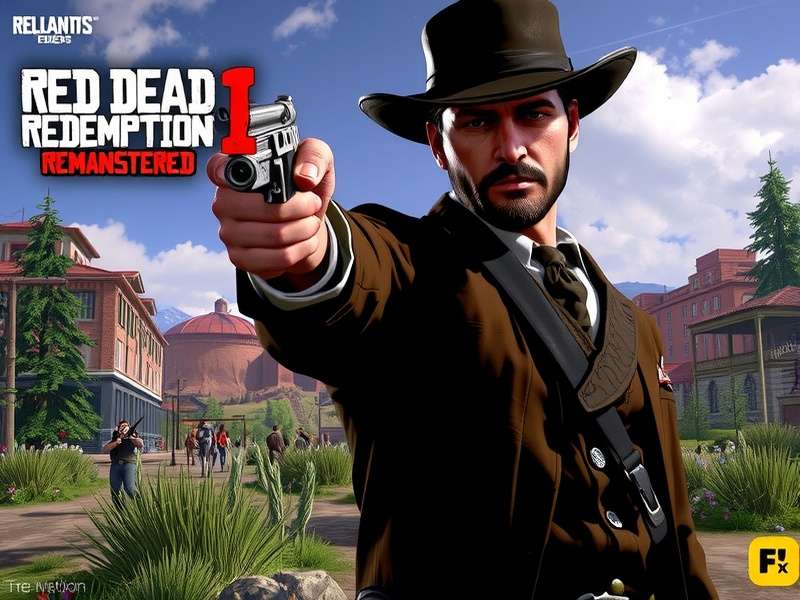 Red Dead Redemption 1 Remastered landscape with wild west sunset