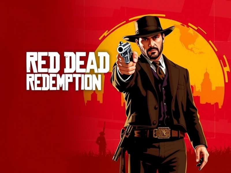 Red Dead Redemption 1 Wild West landscape with a rider at sunset