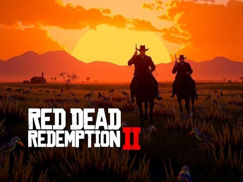Red Dead Redemption 2 PS5 gameplay screenshot — Arthur Morgan riding through heartlands at sunset