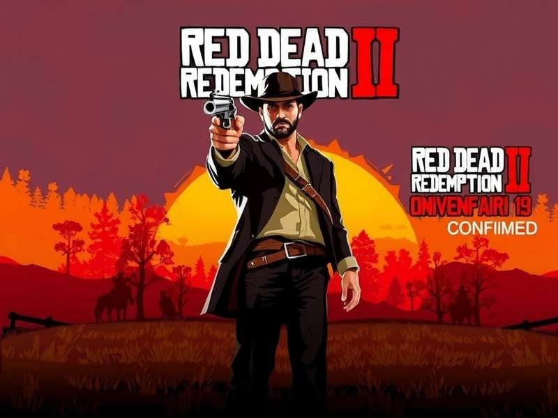 Red Dead Redemption 3 confirmed artwork showing a lone cowboy riding into the sunset with a dramatic sky