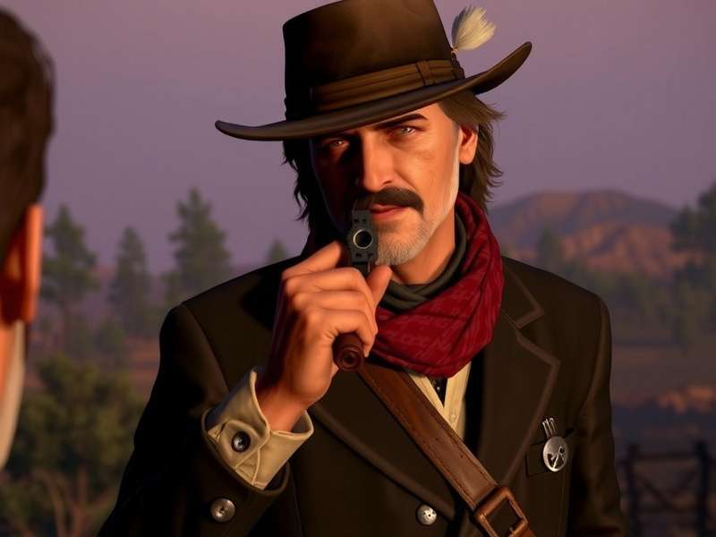 Red Dead Redemption 3 Jack Marston stands tall in the rugged frontier landscape, holding his iconic revolver.
