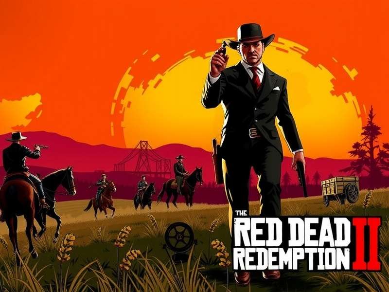 Red Dead Redemption 3 landscape with mountains and sunset over the frontier