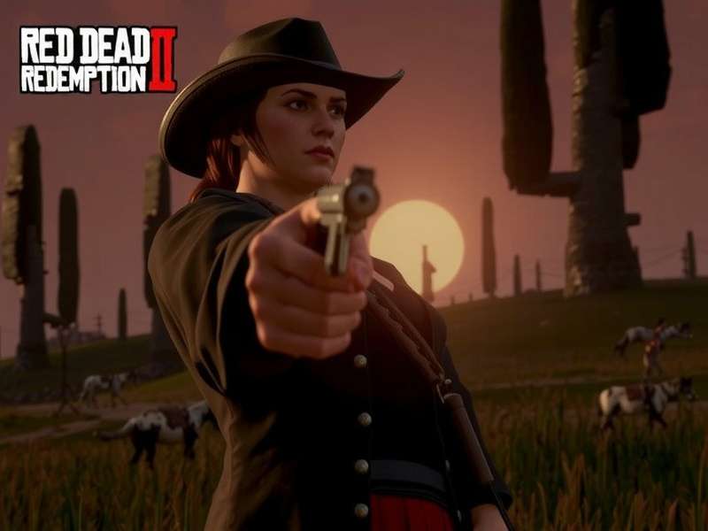 Red Dead Redemption 3 Pre Production concept art showing vast western landscape at sunset